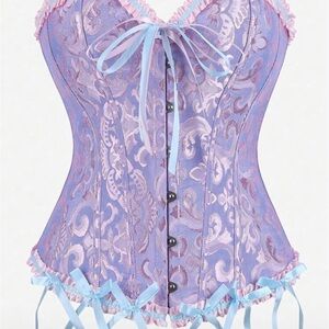 Pink and purple Brocade Corset